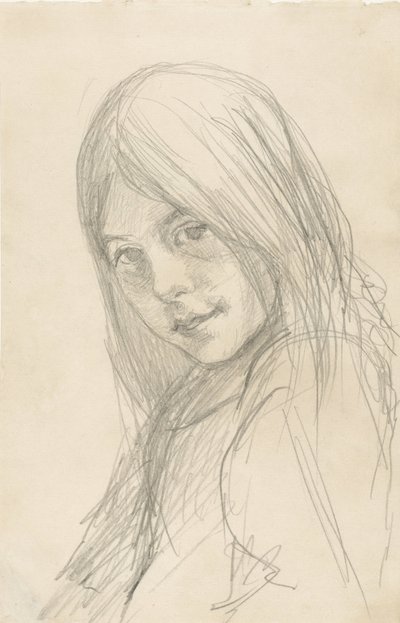 Retrato de una chica con el pelo suelto de Jozef Israëls