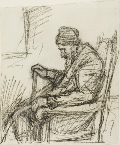 Anciano sentado de Jozef Israëls