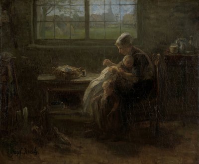 La alegría de la maternidad" (título original) de Jozef Israëls