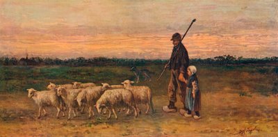 El Retorno del Rebaño, c. 1899 de Jozef Israëls
