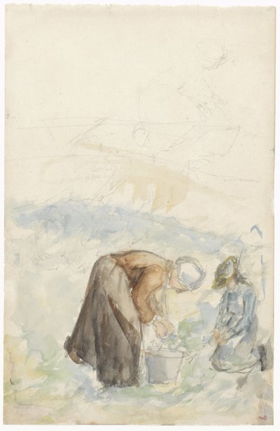 Dos mujeres trabajando en el campo de Jozef Israëls