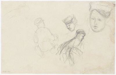 Cuatro bocetos de figuras de Jozef Israëls