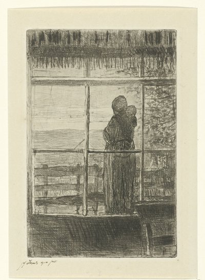 Mujer esperando con niño de Jozef Israëls