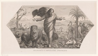 creación de los animales Fecit deus bestias terrae (título sobre objeto) Creación (título de la serie) de Jozef Karel De Meulemeester