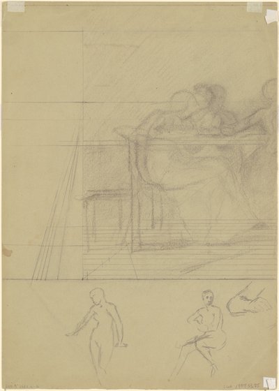 Estudios de figuras (verso) de Jr. Enoch Wood Perry