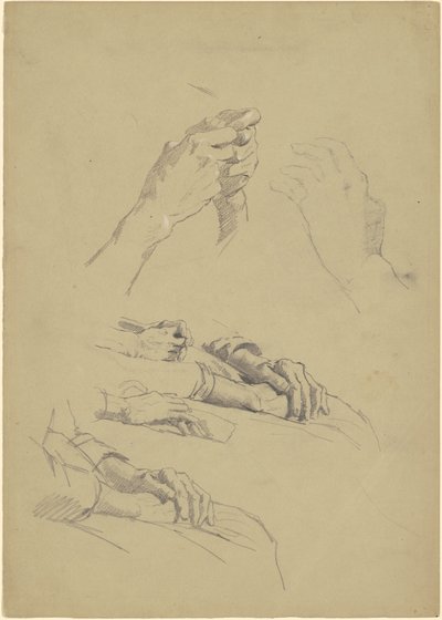 Estudios de Manos (recto) de Jr. Enoch Wood Perry