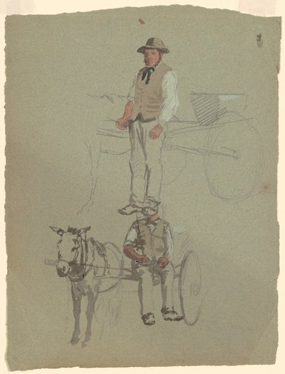 Estudios de un Hombre y un Carro de Caballo de Jr. Enoch Wood Perry