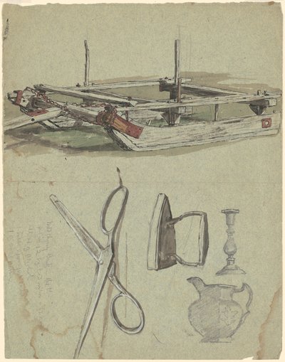 Estudios de un trineo y varios objetos domésticos de Jr. Enoch Wood Perry