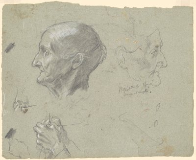 Estudios de una anciana tejiendo de Jr. Enoch Wood Perry