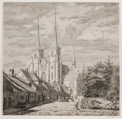 Catedral de Roskilde, vista desde el suroeste de Jørgen Roed