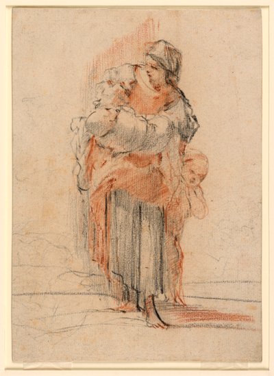 Mujer con dos niños de Jérôme François Chantereau