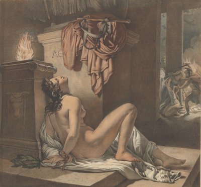 Cassandra Implorando a Atenea por Venganza Contra Ajax, 1795-1838 de Jérome Martin Langlois the Younger