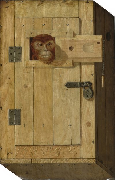 Mono en una caja de madera de Jòsef Trajtler