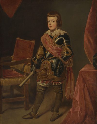 Retrato del príncipe Baltasar Carlos, hijo del rey español Felipe IV, a los 11 años aproximadamente de Juan Bautista Martínez del Mazo (attributed to)