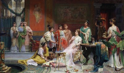 Aseo de una dama romana de Juan Gimenez Martin (1855-1901) de Juan Gimenez y Martin