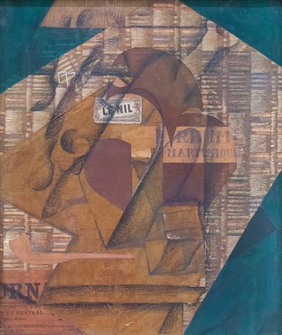 Botella de ron y periódico de Juan Gris