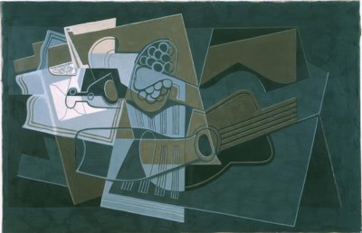 Guitarra y botella de Juan Gris