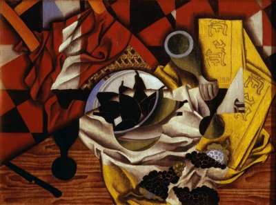 Naturaleza muerta con uvas y peras de Juan Gris
