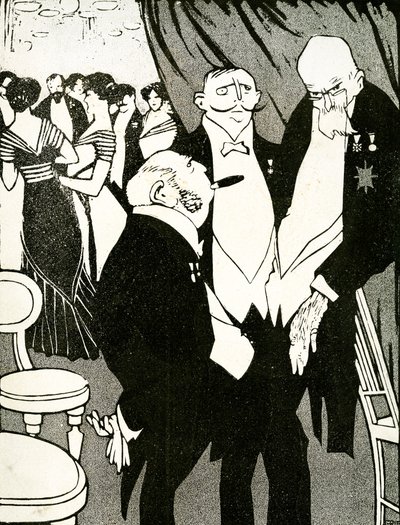 Enviado ruso debate la defensa de Turquía con otros líderes durante una conferencia, 1908 de Juan Gris