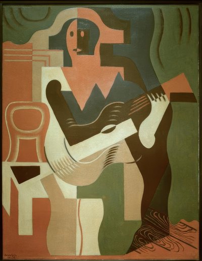 Arlequín sentado con guitarra de Juan Gris
