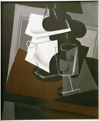 Naturaleza muerta sobre una mesa - Óleo sobre madera de Juan Gris