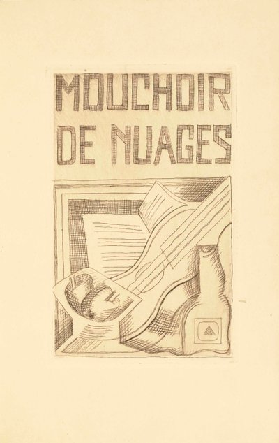 Página de título para Mouchoir de Nuages de Tristan Tzara (1896-1963) 1925 de Juan Gris