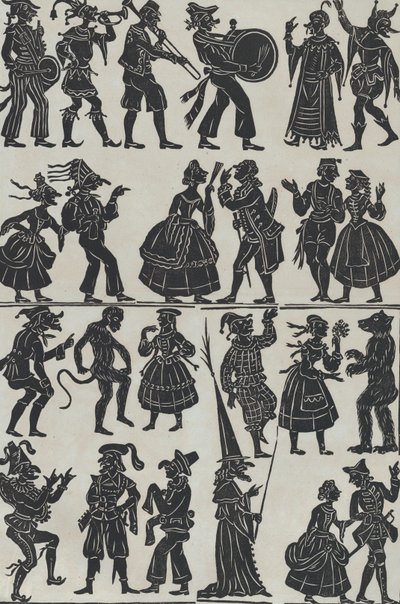 Hoja 7 de figuras para marionetas de sombra chinas, 1859 de Juan Llorens