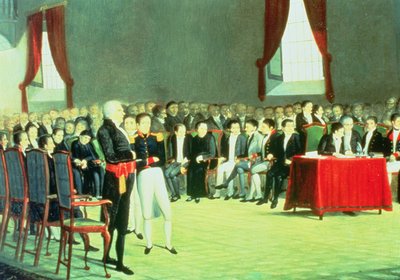 Firma del Acta de Independencia el 5 de julio de 1811 (óleo sobre lienzo) de Juan Lovera