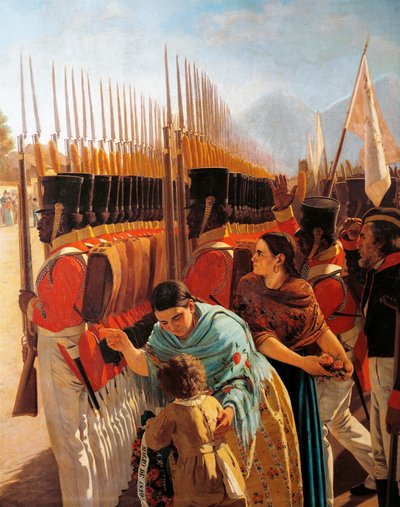 Tropas en Rancagua (detalle) de Juan Manuel Blanes