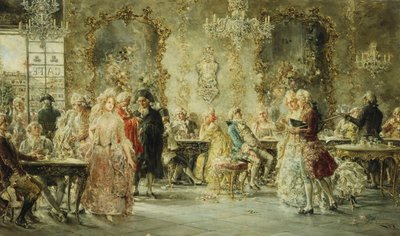 Figuras elegantes en un café parisino de Juan Pablo Salinas Tervel