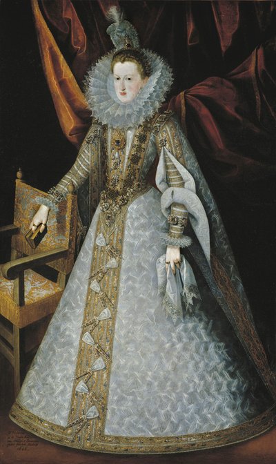Margarita de Austria Estiria archiduquesa de Austria y luego reina consorte de España - Retrato de Margarita de Austria (1584-1611) por Pantoja de la Cruz, Juan (1553-1608) de Juan Pantoja de la Cruz