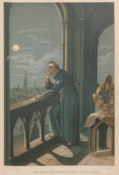 Roger Bacon. De: La ciencia y sus hombres, 1879 de Juan Planella y Rodríguez