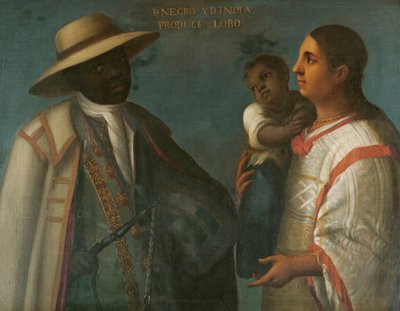 Negro e indio producen un lobo, c.1715 de Juan Rodríguez Juárez