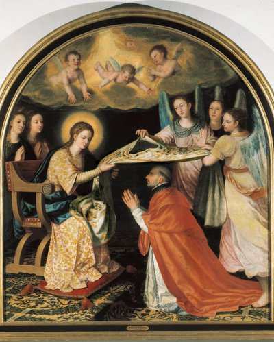 Presentación de la casulla en San Ildefonso (San Ildefonso) Pintura de Juan Sánchez Cotán (1561-1627) Óleo sobre lienzo. Granada, Museo de Bellas Artes de Granada de Juan Sanchez Cotan