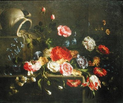 Flores caídas de una jarra de Juan de Arellano