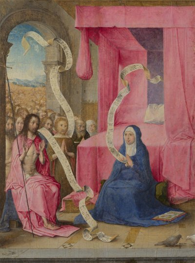 Cristo apareciendo a la Virgen con los redimidos del Antiguo Testamento, c. 1500 de Juan de Flandes