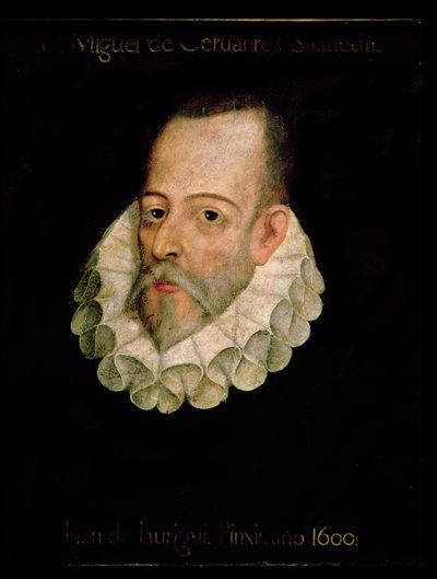Retrato de Miguel de Cervantes y Saavedra (1547-1615) 1600 (óleo sobre tabla) de Juan de Jauregui y Aguilar