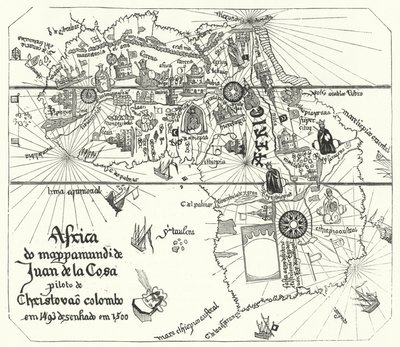 África, del mapa mundial de Juan de la Cosa de 1500 (grabado) de Juan de la (after) Cosa