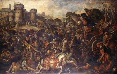 Aquiles enfrentando a Héctor fuera de Troya de Juan de la Corte