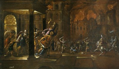 El incendio de Troya, mediados del siglo XVII de Juan de la Corte