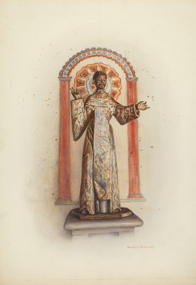Estatua de Santo probablemente San Domingo de Juanita Donahoo