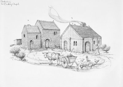 Capilla de Beckery, Glastonbury, siglo V-VI, 1990-2010 de Judith Dobie