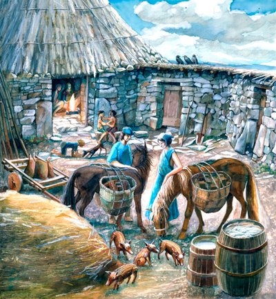 Antigua aldea de Chysauster de Judith Dobie