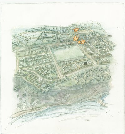 Bombardeo naval alemán de Scarborough, North Yorkshire, 1914 de Judith Dobie