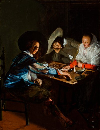 Un juego de tric-trac, c.1630 de Judith Leyster