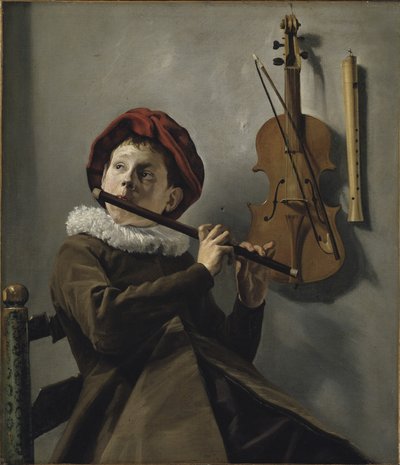 Niño tocando la flauta, c.1630 de Judith Leyster