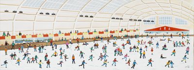 Patinando en Richmond, 2009 (Gouache sobre papel) de Judy Joel