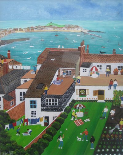 St Ives, Cornualles, 2008 (Acrílico sobre tabla) de Judy Joel