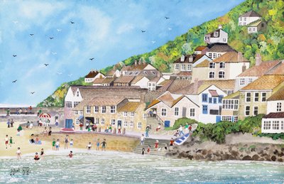 Nadando desde el muelle, 2009 (Gouache sobre papel) de Judy Joel