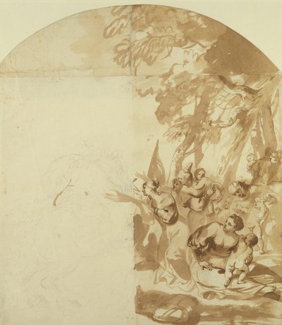Claudio Civilis dejando a las mujeres y niños para luchar en Xanten (inacabado) de Jürgen Ovens